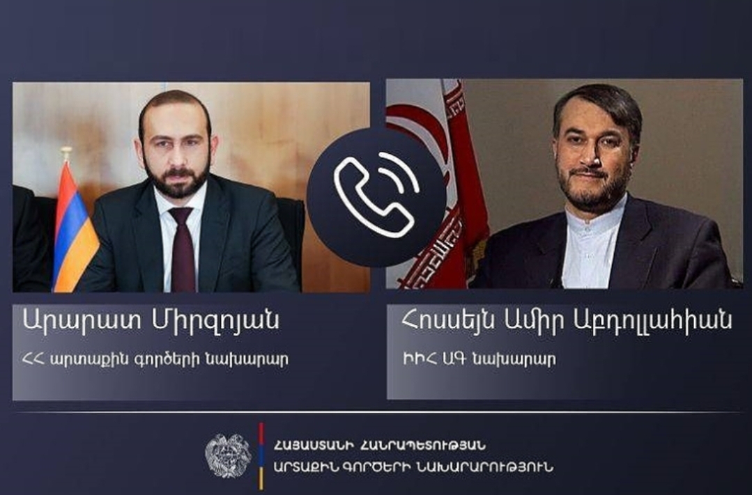 Արարատ Միրզոյանն ու Իրանի ԱԳ նախարարը մտքեր են փոխանակել Հարավային Կովկասում և Մերձավոր Արևելքում առկա իրավիճակի շուրջ